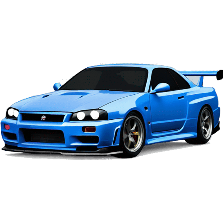 nissan r34 di lato blu e grigia paul walker emoji