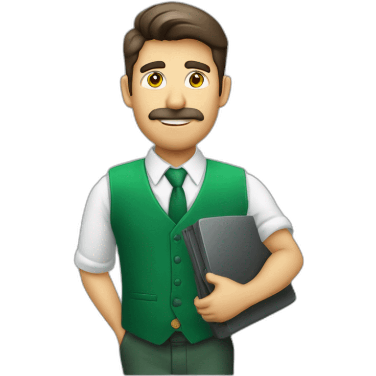 hombre calvo ojos verdes asesor profesional de seguros emoji