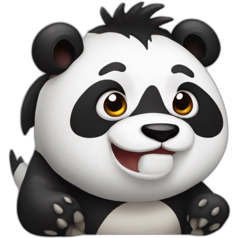 A panda bear mixed with a dino emoji