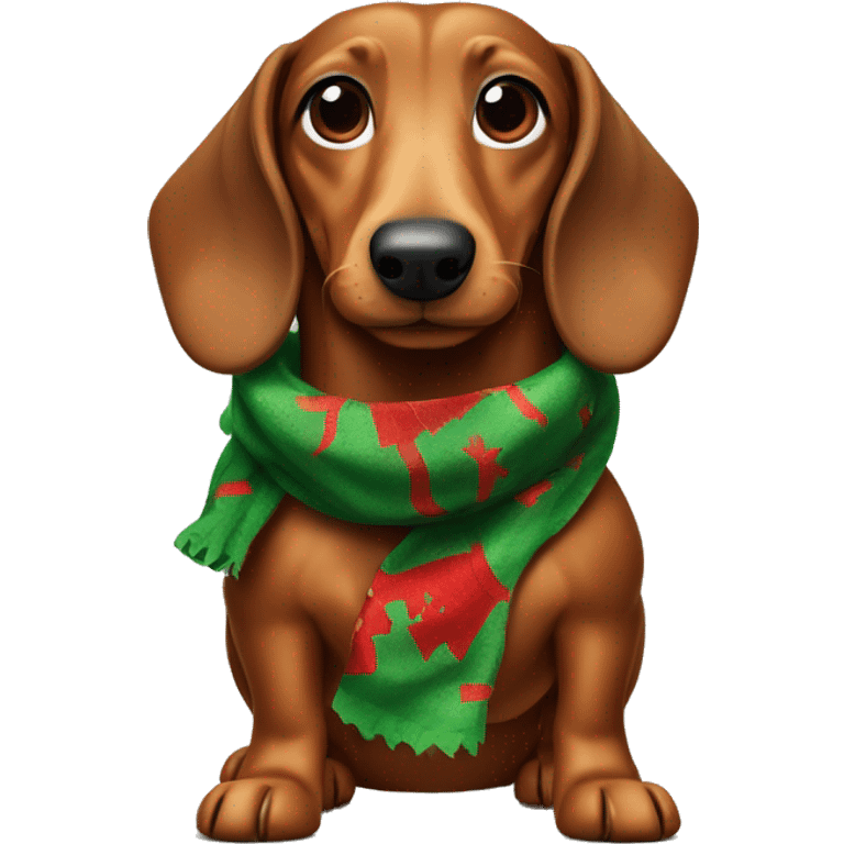 wiener dog with christmas cloth emoji