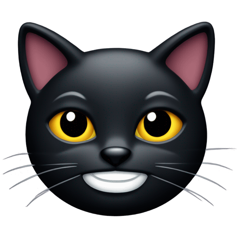  black cat with mischievous smile like he wants to do something freaky ahhh to you (not cute) emoji