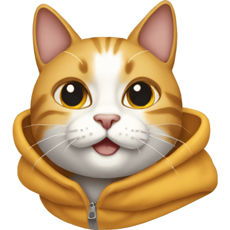 cat wearing hody emoji