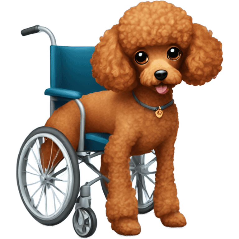 Mini red poodle in a wheelchair emoji