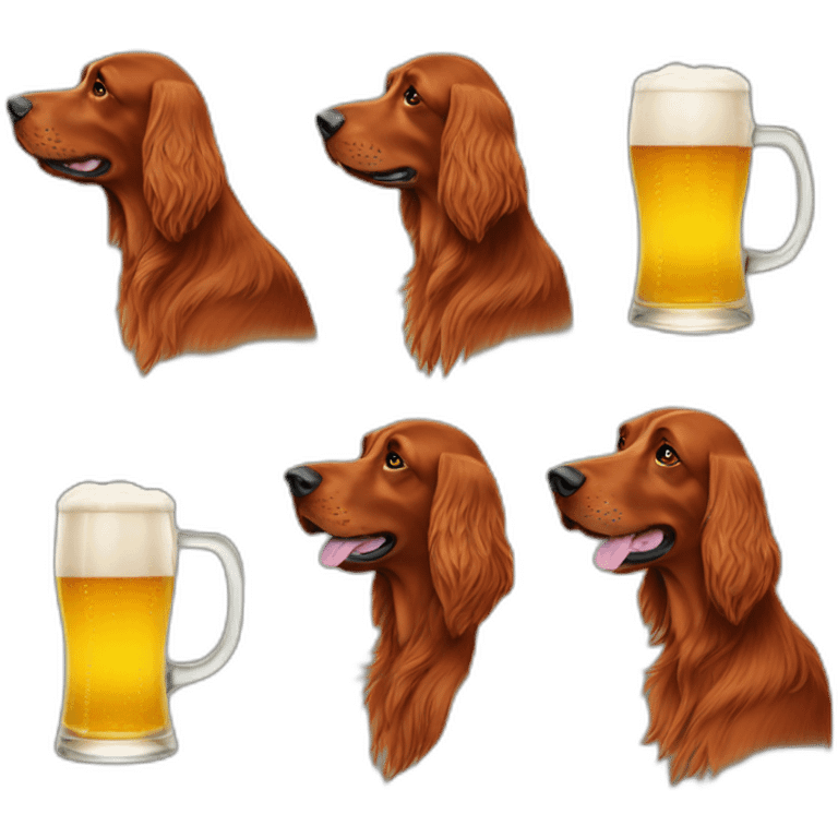 irish setter drinking beer emoji