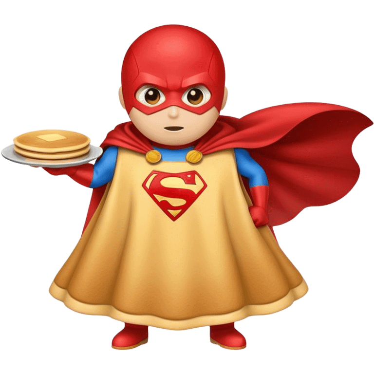 Pancake wearing a super hero cape emoji