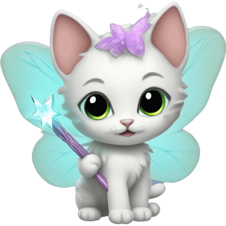 Kitten fairy with wand emoji