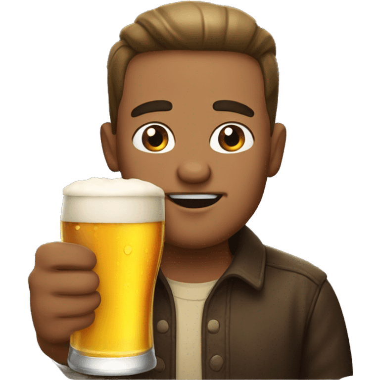 the man drink beer emoji