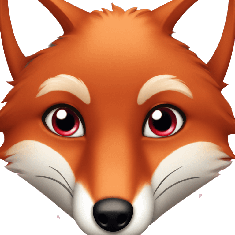 "deep lush red fox face" with hearts in eyes emoji