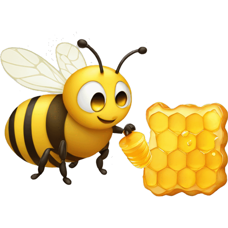 fat and happy bee eating honey emoji