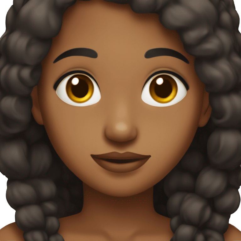 brown girl with brown eyes and black hair  emoji