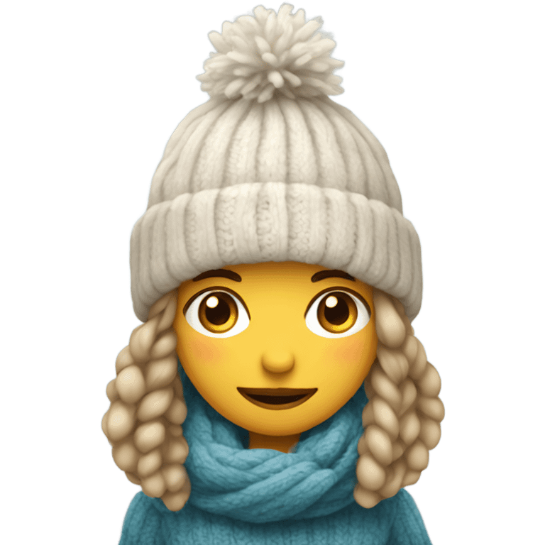 cold girl with wool hat  emoji