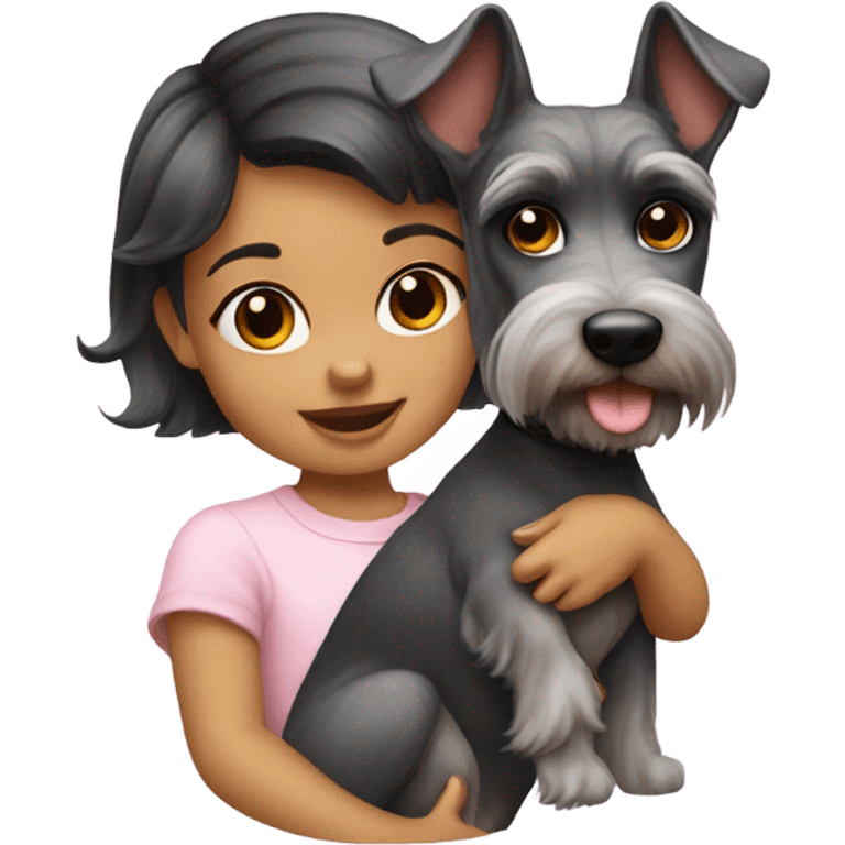 baby girl riding a schnauzer  emoji