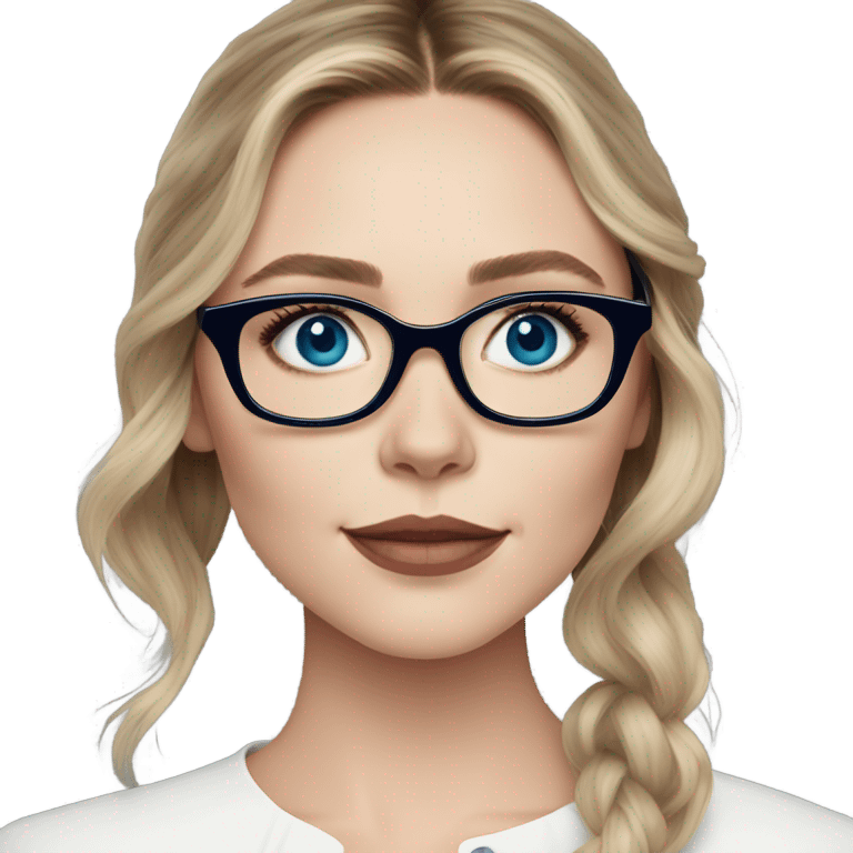 Elizabeth Olsen blue eyes wearing glasses  emoji