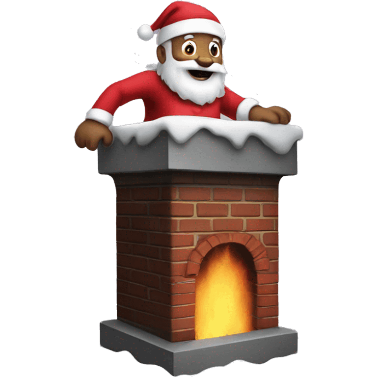 Santa coming down the chimney emoji