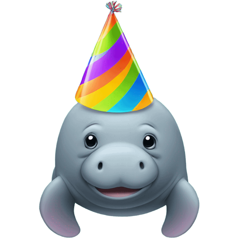 Manatee with a party hat emoji