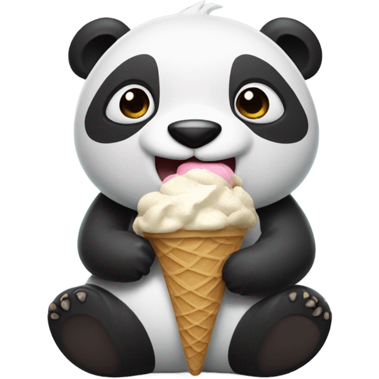 Panda eating ice cream emoji