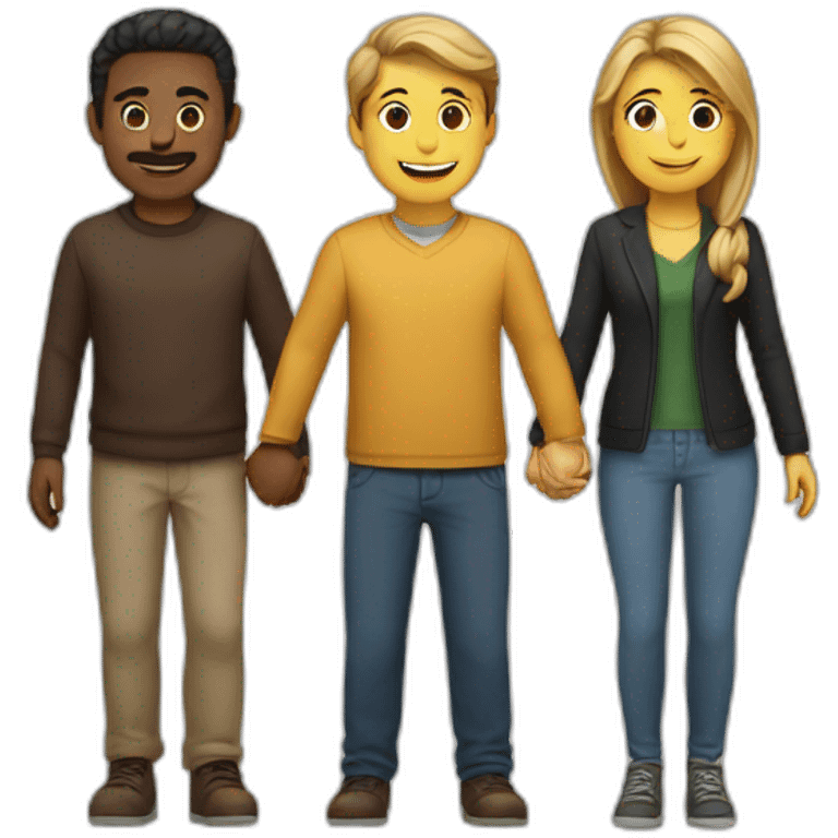 three people holding hands emoji