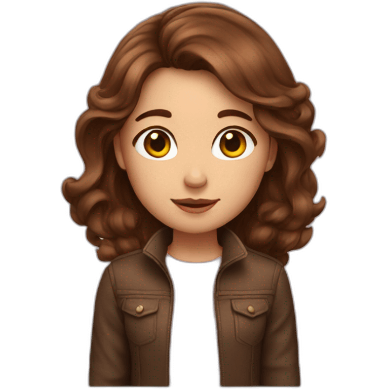 Brown hair girl in love  emoji