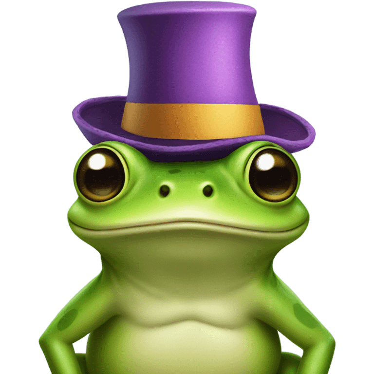 Frog with hat emoji