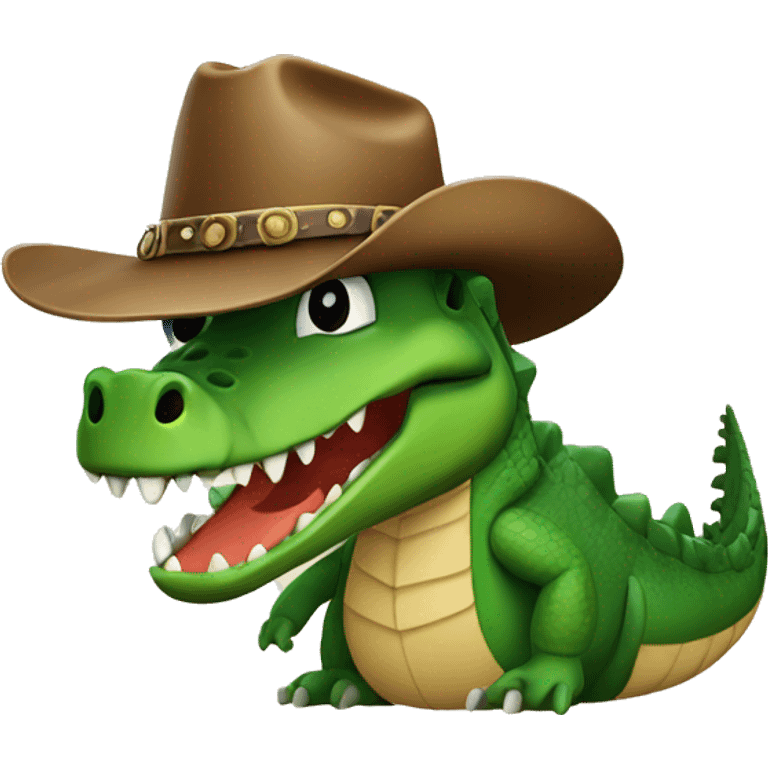 crocodile wearing cowboy hat and boots emoji