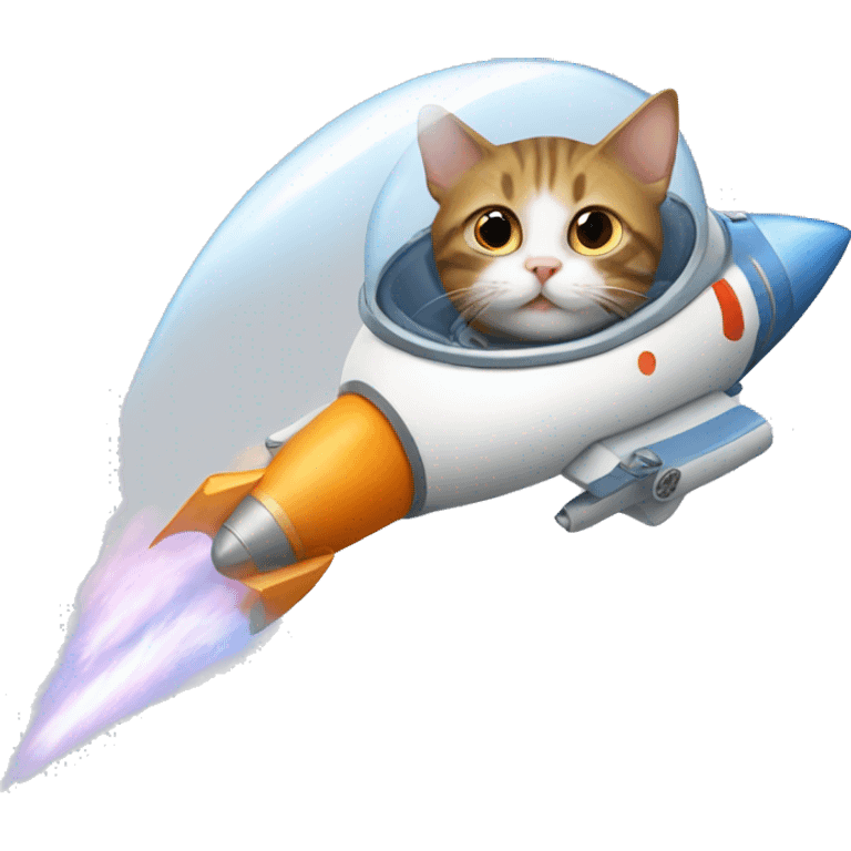 cat in rocket ship emoji