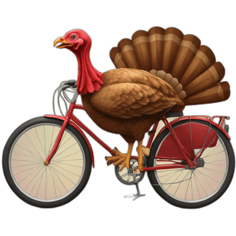 turkey-on-red-bicycle emoji