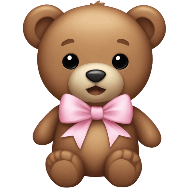 Teddy bear with light pink bow  emoji