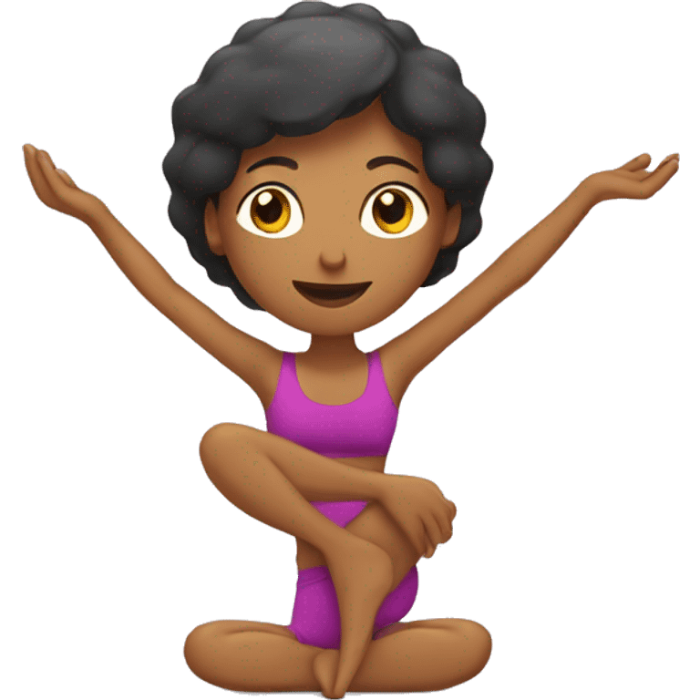 Mujer haciendo yoga emoji