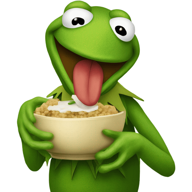 Kermit the frog eating Kermit the frog. emoji