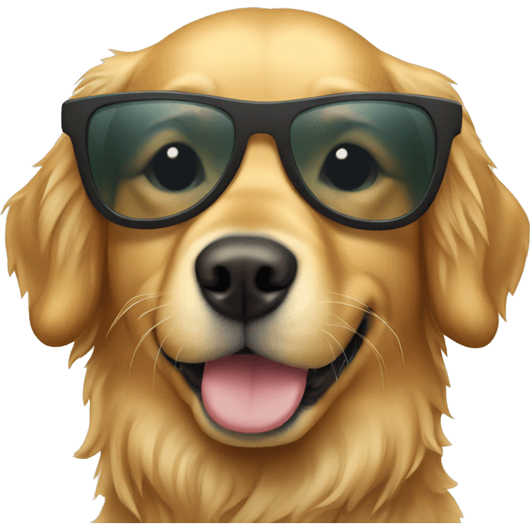 Golden retriever with sunglases emoji