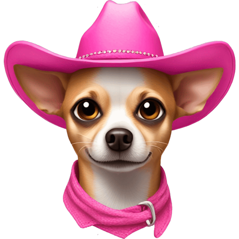 chihuahua in a pink cowboy hat emoji