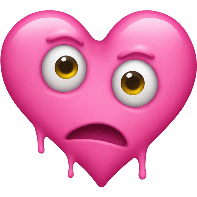 pink heart eye face emoji with pink barf emoji