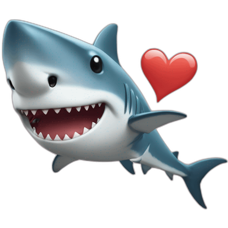 Shark fall in love emoji