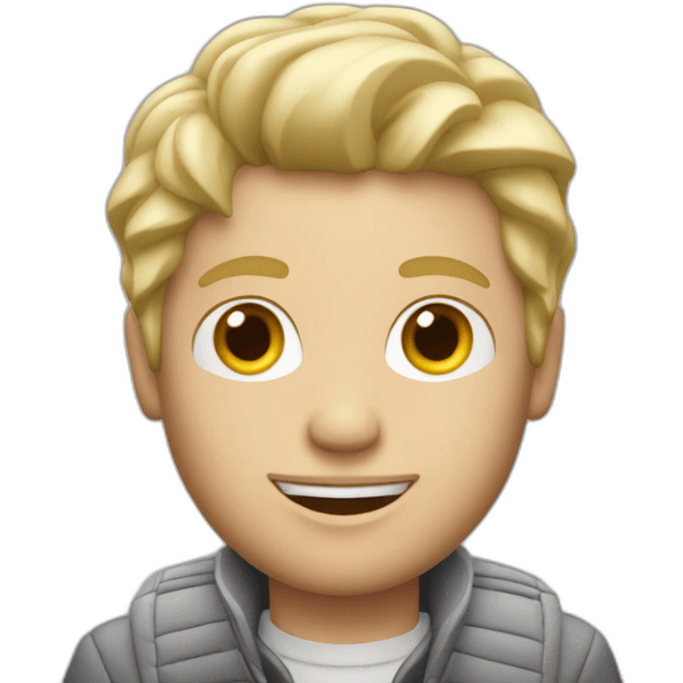 blonde man sitting in silver merCedes car emoji