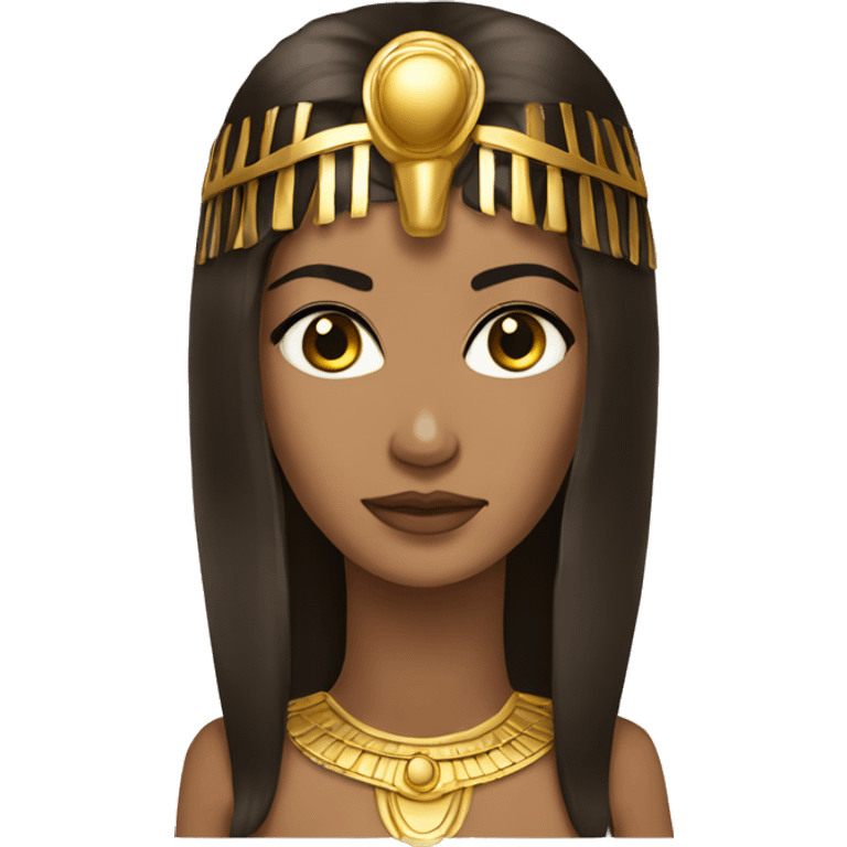 Cleopatra with long hair brown emoji