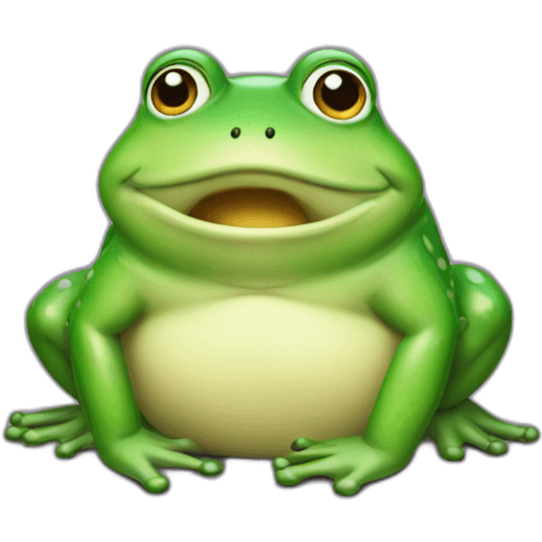 fat frog saying cool emoji