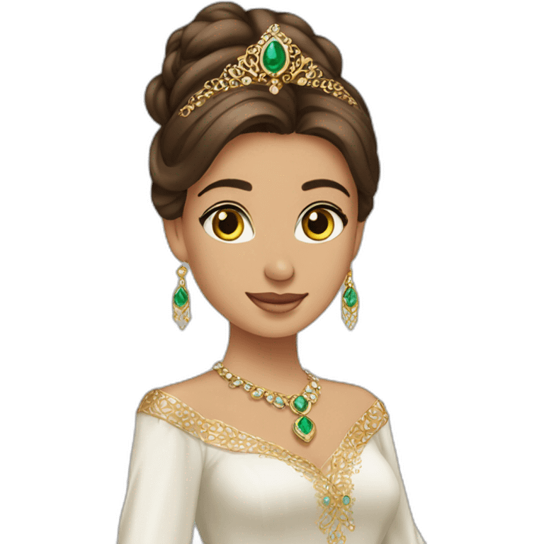 princesse arab brown hair jewerlery dress emoji