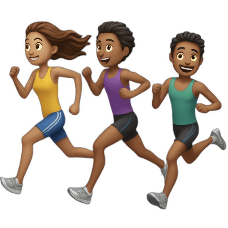 five person running emoji