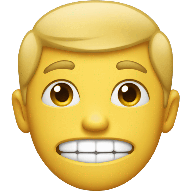 Normal yellow face emoji, smirking, biting lip, blushing emoji