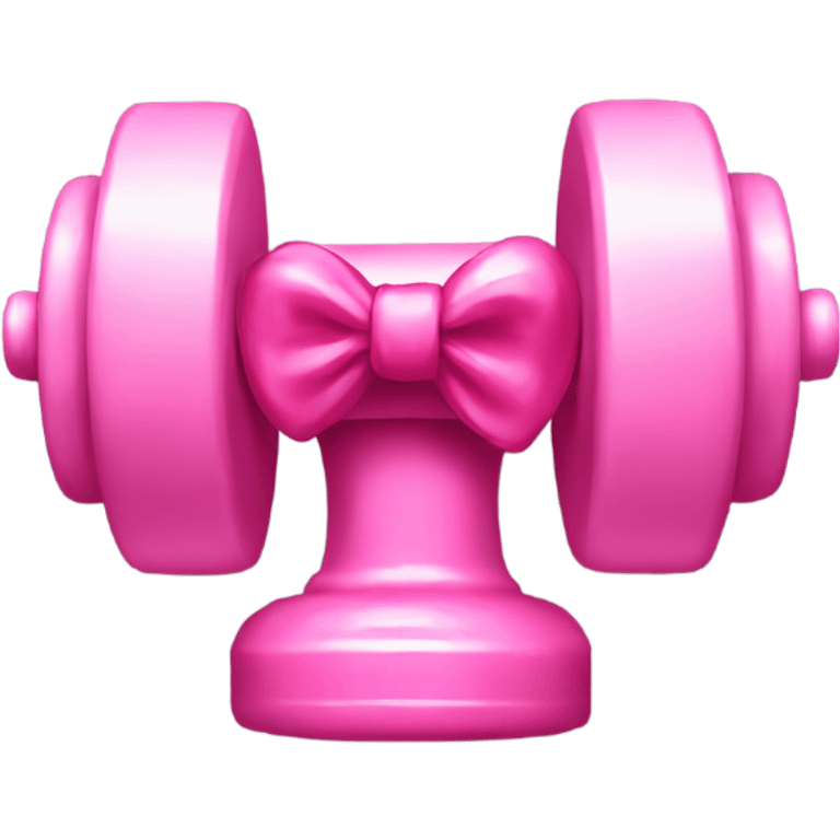 Dumbbell with pink bow  emoji