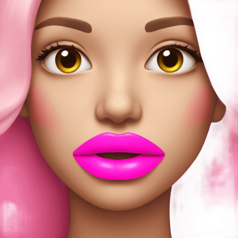 Pink lips with a neon pink background emoji