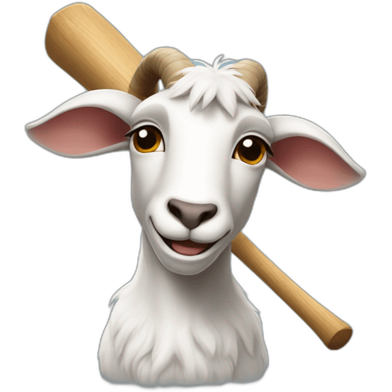 goat with a baseball bat emoji