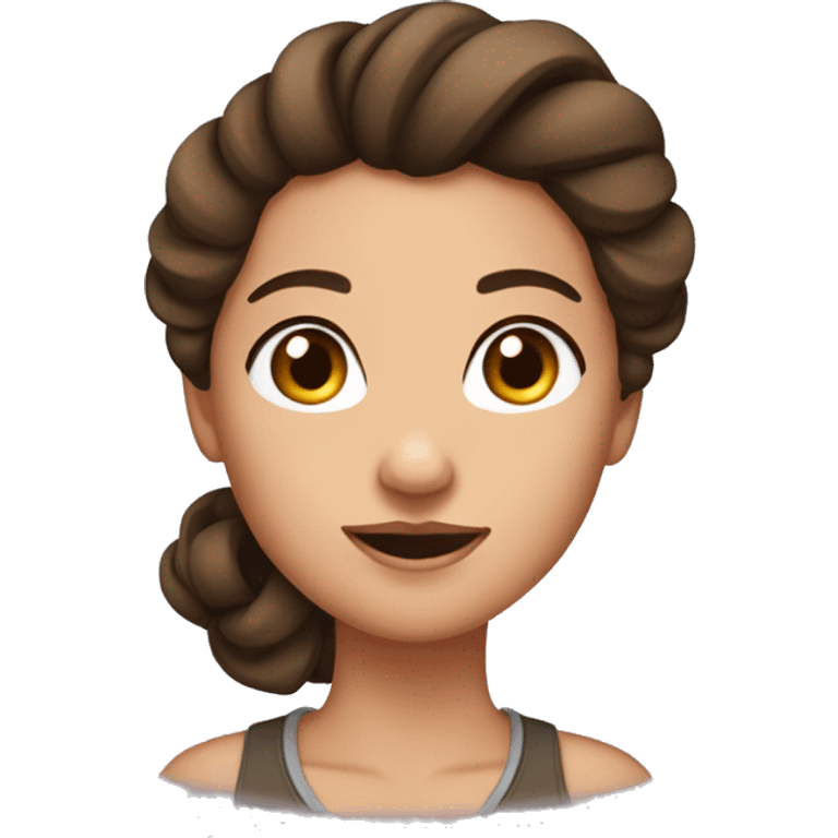 Fille avec gros chignon brune emoji