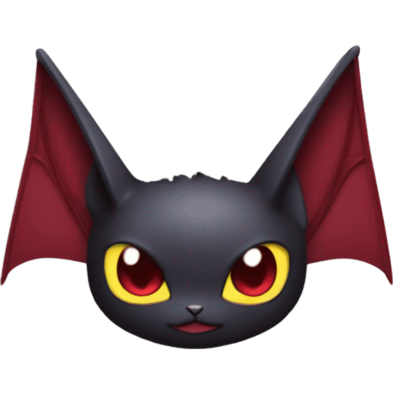 Cool Cute Edgy Dark Black Red Batty Chibi Noibat-Cat-Pokémon-Fakémon-hybrid emoji