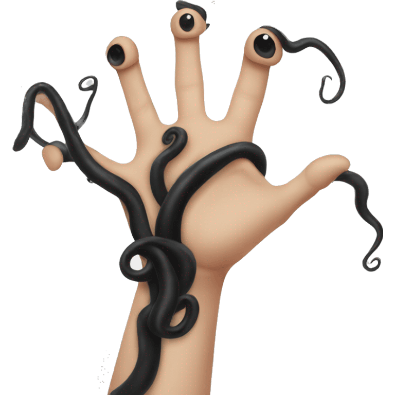 hand with black tentacles emoji