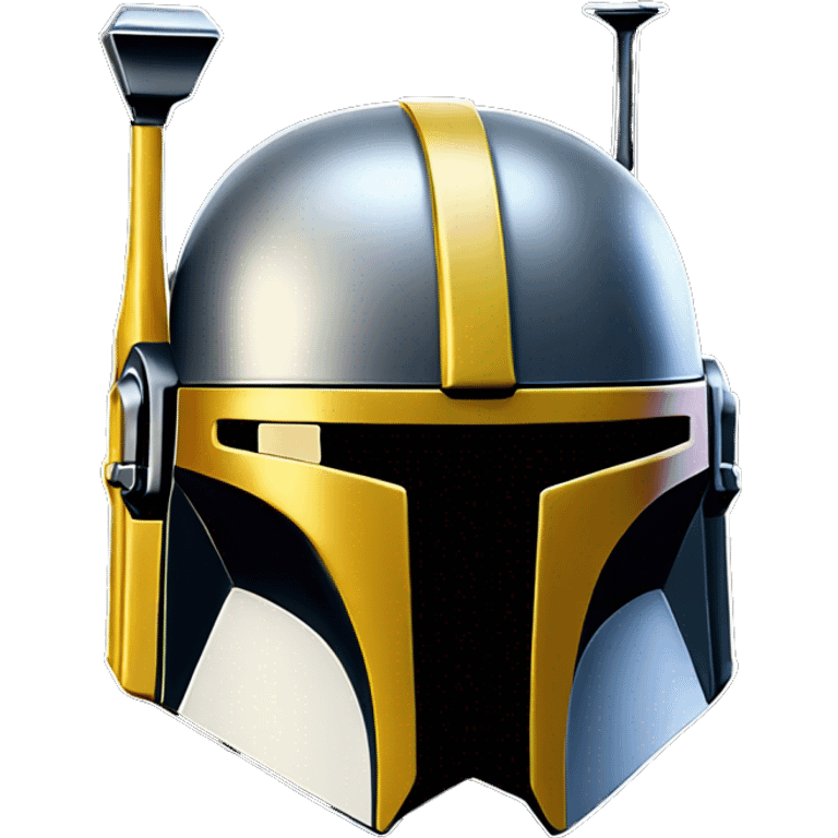 Mandalorian helmet black and yellow with antenna emoji