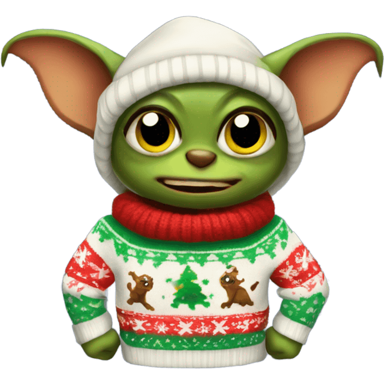 Gremlin in Christmas sweater emoji