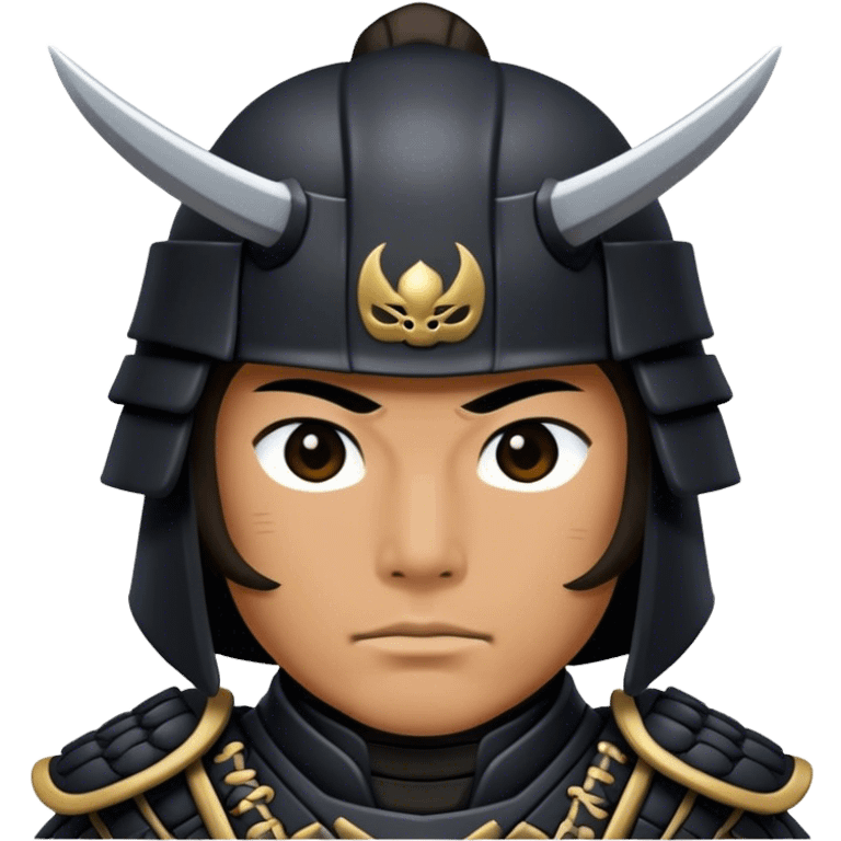 A samurai in pitch-black armor emoji