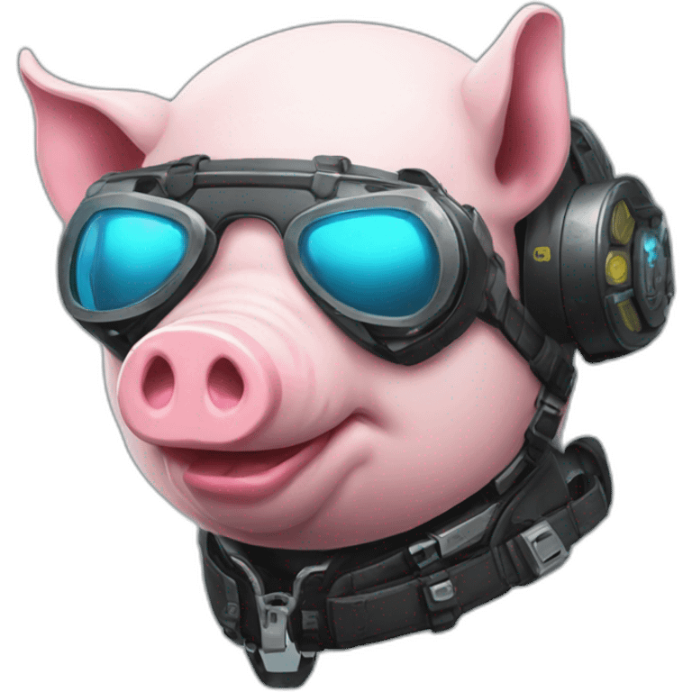 Cyberpunk pig emoji