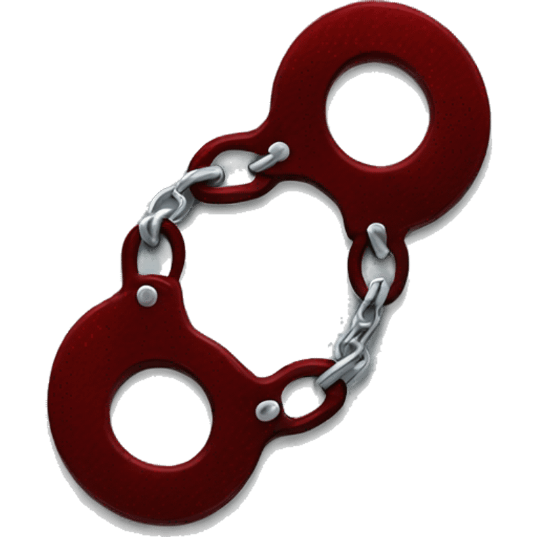 Dark red fuzzy handcuffs emoji